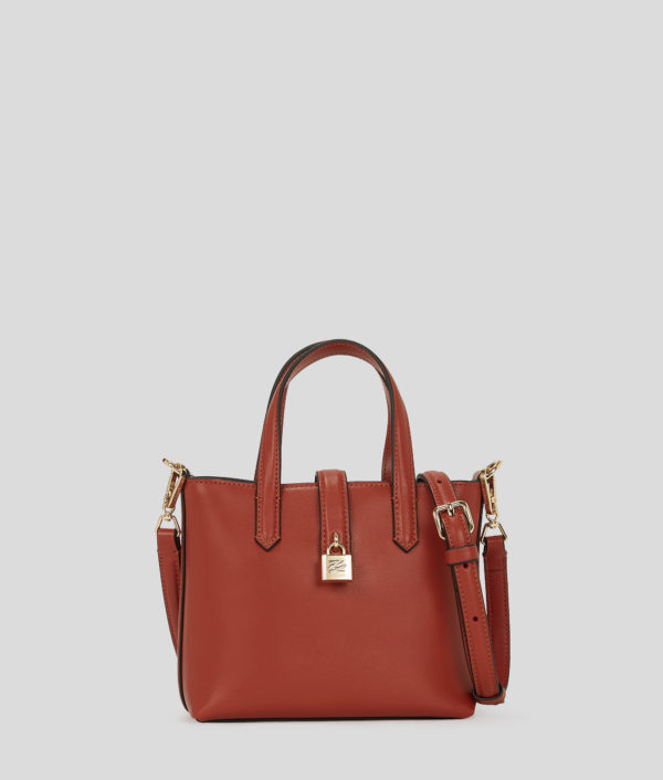 Karl Lagerfeld, K/autograph Padlock Mini Tote Bag, Femme, Rouge Brique, Taille: X00