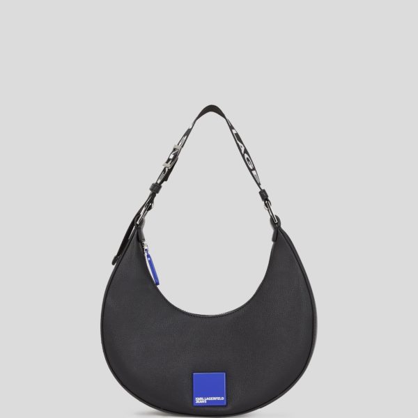 Karl Lagerfeld, Klj Box Logo Half-moon Shoulder Bag, Femme, Noir, Taille: X00