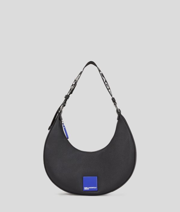 Karl Lagerfeld, Klj Box Logo Half-moon Shoulder Bag, Femme, Noir, Taille: X00