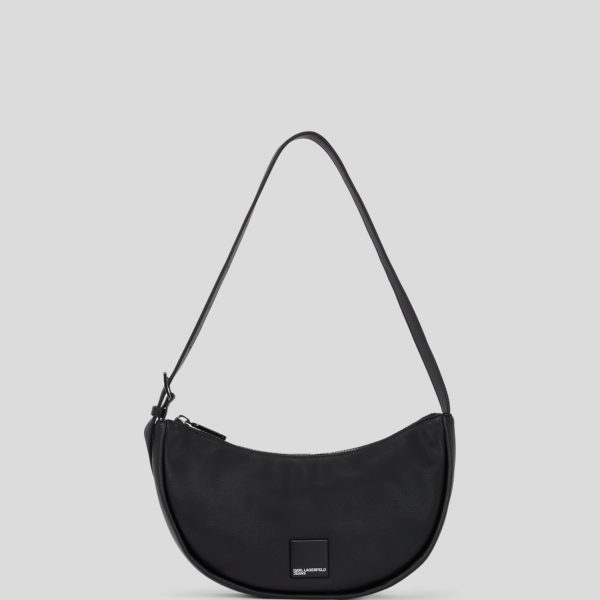 Karl Lagerfeld, Klj Box Logo Soft Half-moon Shoulder Bag, Femme, Noir, Taille: X00