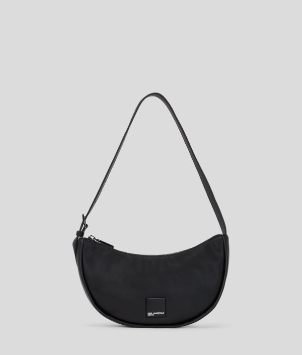 Karl Lagerfeld, Klj Box Logo Soft Half-moon Shoulder Bag, Femme, Noir, Taille: X00