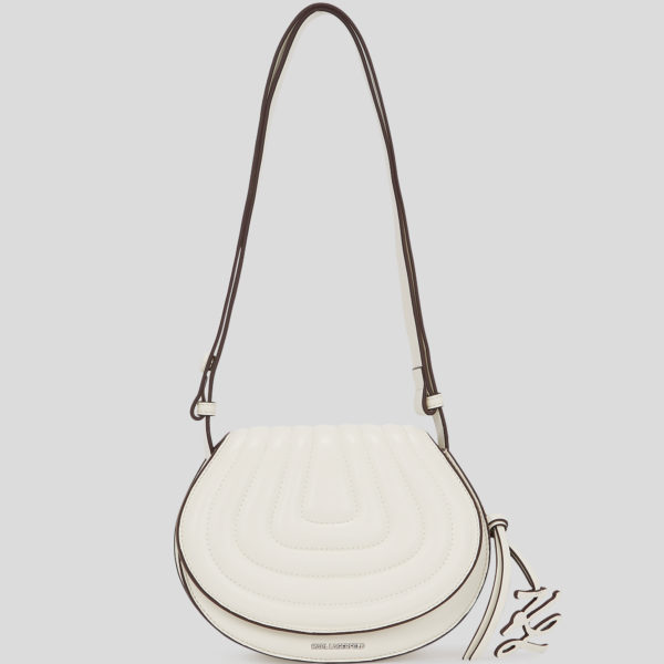 Karl Lagerfeld, K/wellen Saddle Bag, Femme, Blanc Cassé, Taille: X00