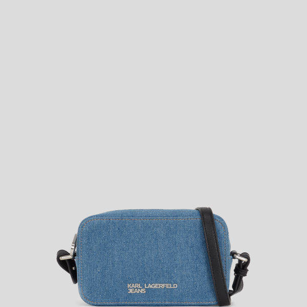 Karl Lagerfeld, Metal Klj Logo Denim Camera Bag, Femme, Marbre bleu vif, Taille: X00
