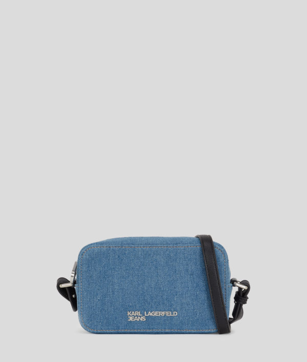Karl Lagerfeld, Metal Klj Logo Denim Camera Bag, Femme, Marbre bleu vif, Taille: X00