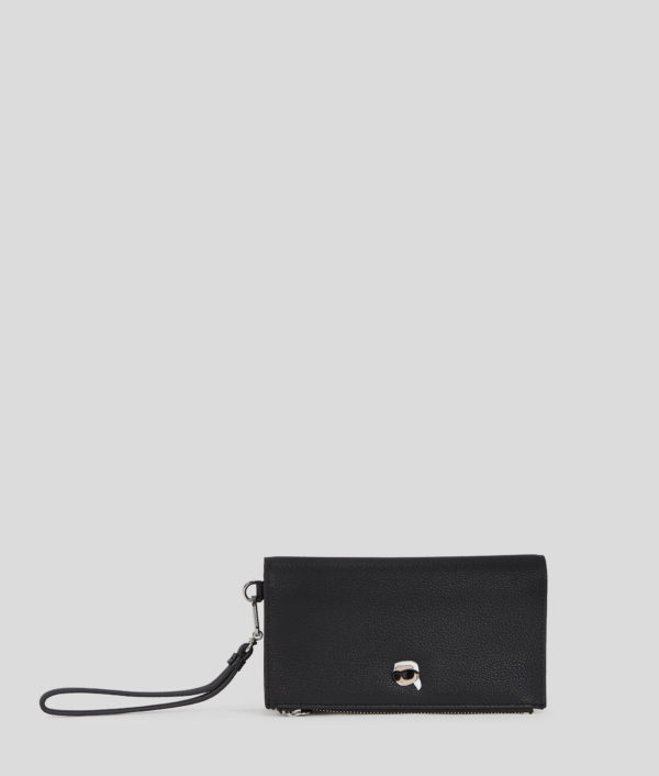 Karl Lagerfeld, Ikon Grainy Phone Wallet, Femme, Noir, Taille: X00