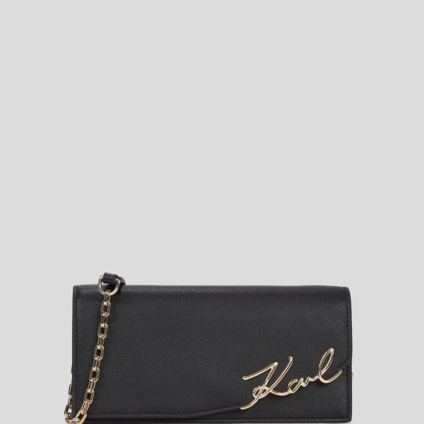 Karl Lagerfeld, K/signature Crossbody Wallet, Femme, Noir/Or, Taille: X00