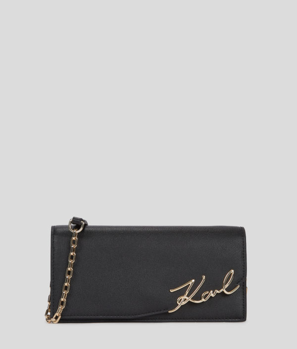 Karl Lagerfeld, K/signature Crossbody Wallet, Femme, Noir/Or, Taille: X00