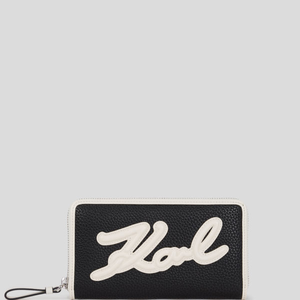 Karl Lagerfeld, K/skuare Grainy Wallet, Femme, Noir/Blanc, Taille: X00