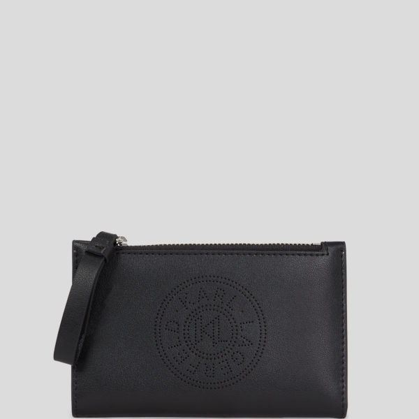 Karl Lagerfeld, K/circle Slim Bifold Wallet, Femme, Noir, Taille: X00