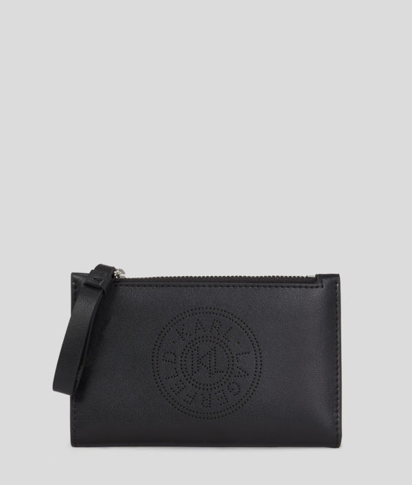 Karl Lagerfeld, K/circle Slim Bifold Wallet, Femme, Noir, Taille: X00