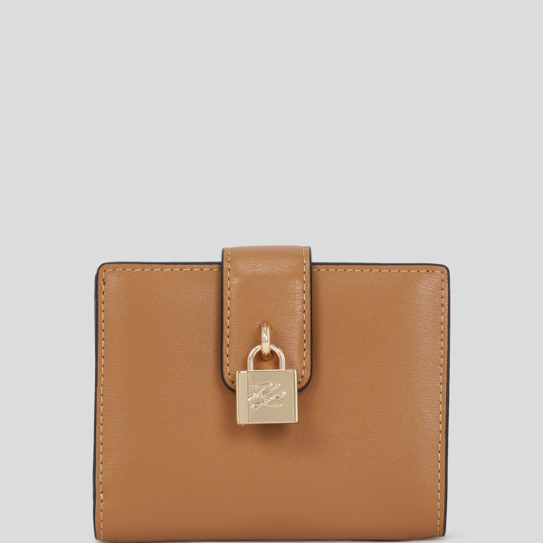 Karl Lagerfeld, K/autograph Padlock Medium Wallet, Femme, Caramel, Taille: X00