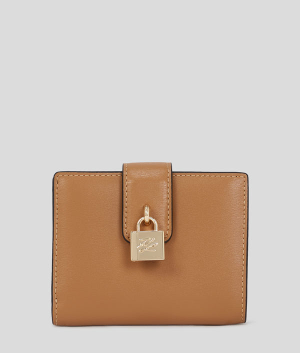 Karl Lagerfeld, K/autograph Padlock Medium Wallet, Femme, Caramel, Taille: X00