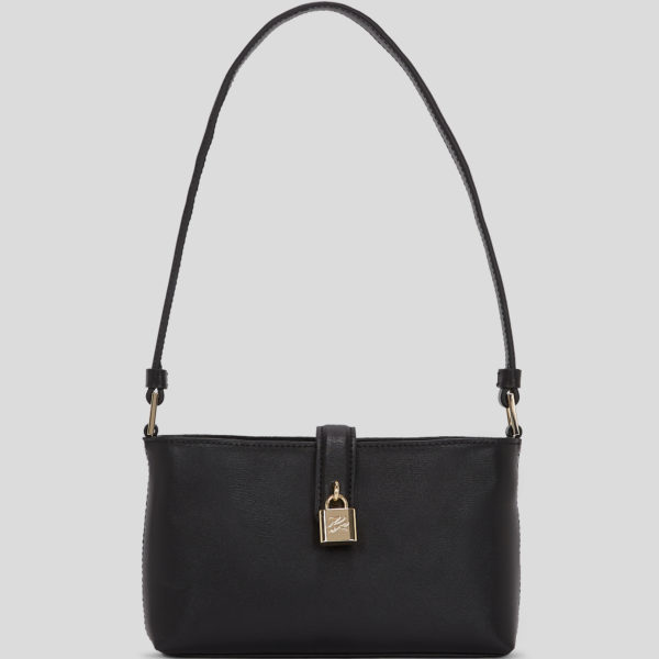 Karl Lagerfeld, K/autograph Padlock Shoulder Pouch, Femme, Noir/Or, Taille: X00