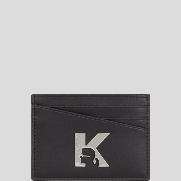 Karl Lagerfeld, Geo Leather Cardholder, Femme, Noir, Taille: X00