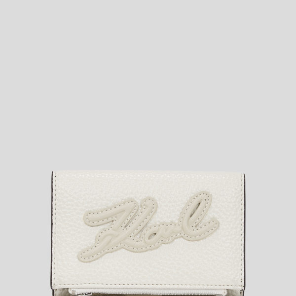 Karl Lagerfeld, K/skuare Grainy Small Wallet, Femme, Blanc Cassé, Taille: X00