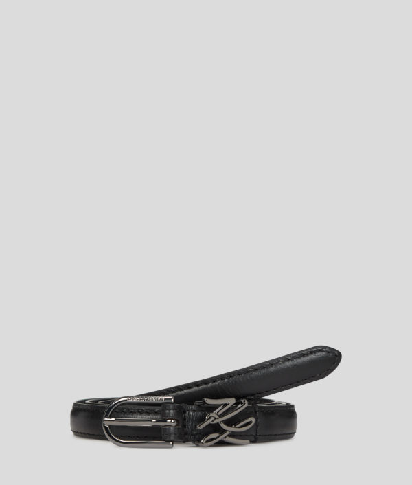Karl Lagerfeld, K/autograph Slider Belt, Femme, Noir-Gunmetal, Taille: X95
