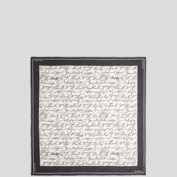 Karl Lagerfeld, K/essential Scribble Scarf, Femme, Crème Cannoli, Taille: X00