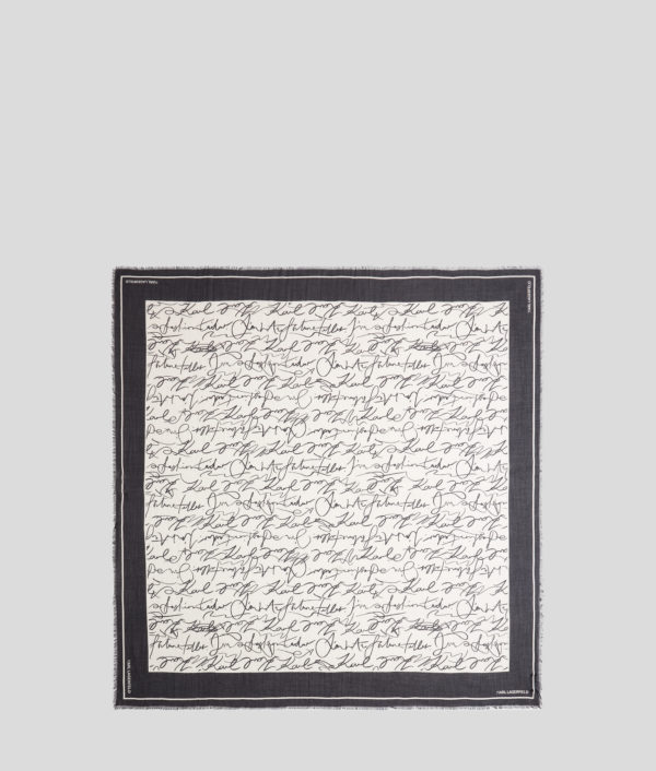 Karl Lagerfeld, K/essential Scribble Scarf, Femme, Crème Cannoli, Taille: X00