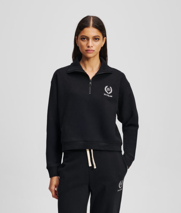Karl Lagerfeld, Hotel Karl Loungewear Half-zip Sweatshirt, Femme, Noir, Taille: XXS