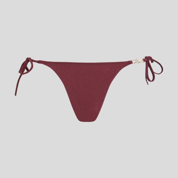 Karl Lagerfeld, Side-tie Bikini Bottoms, Femme, Vin Windsor, Taille: XXS