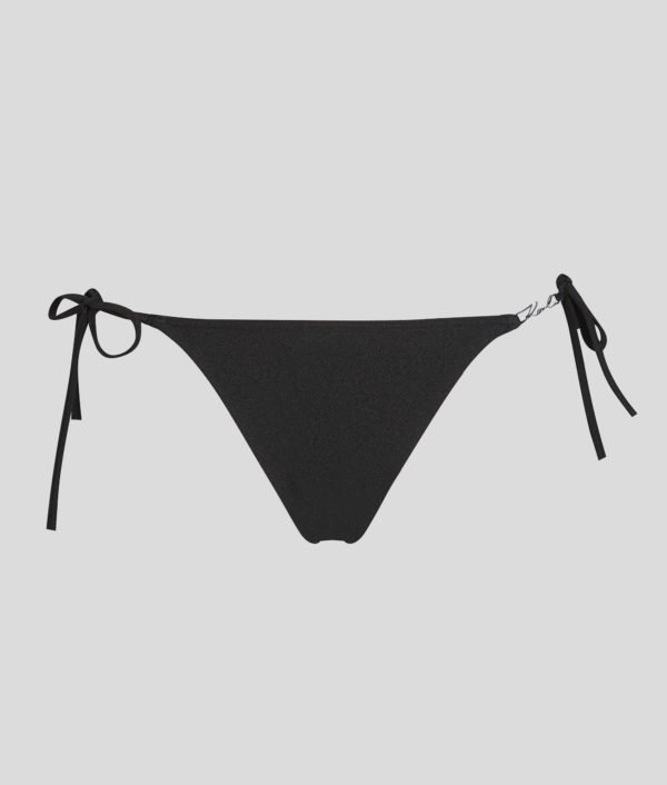 Karl Lagerfeld, Side-tie Bikini Bottoms, Femme, Noir, Taille: XXS
