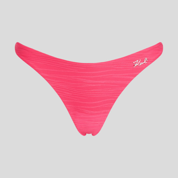 Karl Lagerfeld, Ribbed Bikini Bottoms, Femme, Rose vif, Taille: XXS