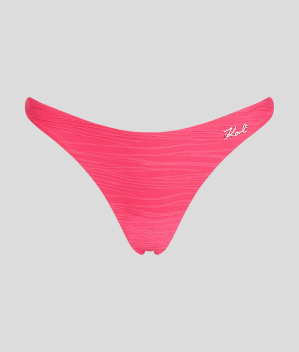 Karl Lagerfeld, Ribbed Bikini Bottoms, Femme, Rose vif, Taille: XXS