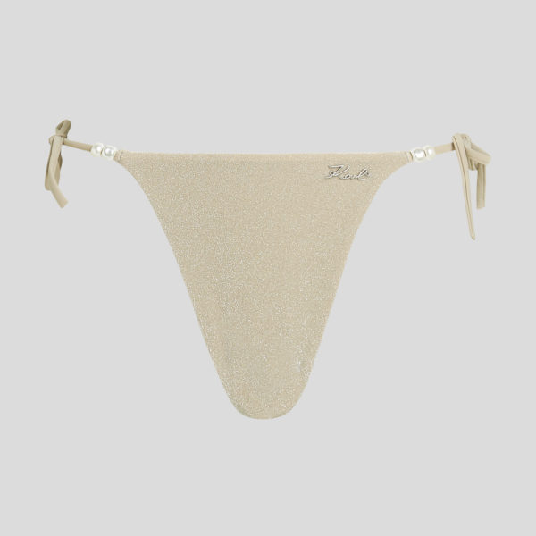 Karl Lagerfeld, Shimmer Bikini Bottoms, Femme, Champagne, Taille: XXS