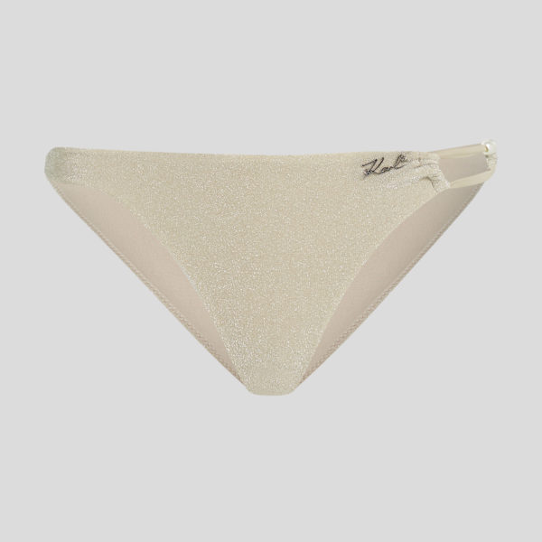 Karl Lagerfeld, Shimmer Bikini Bottoms, Femme, Champagne, Taille: XXS