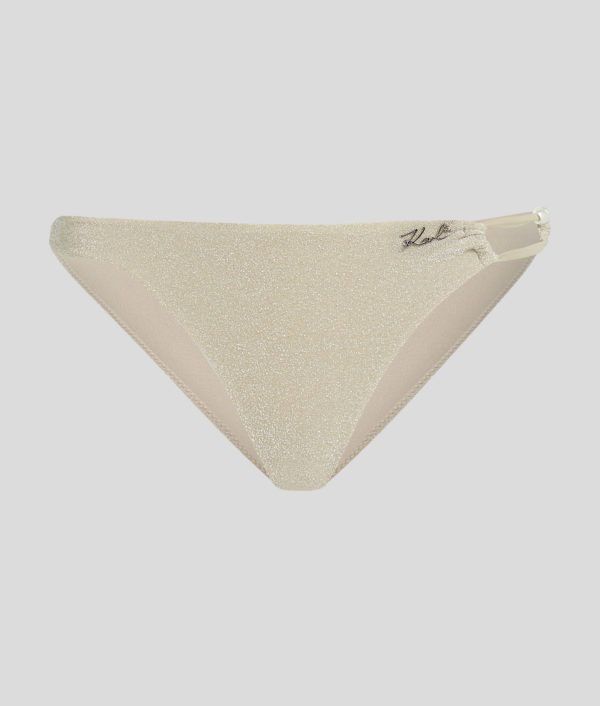 Karl Lagerfeld, Shimmer Bikini Bottoms, Femme, Champagne, Taille: XXS