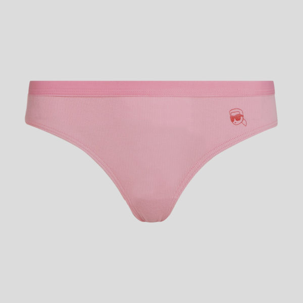 Karl Lagerfeld, Ikon Ribbed Brazilian Briefs, Femme, Rose bégonia, Taille: XXS