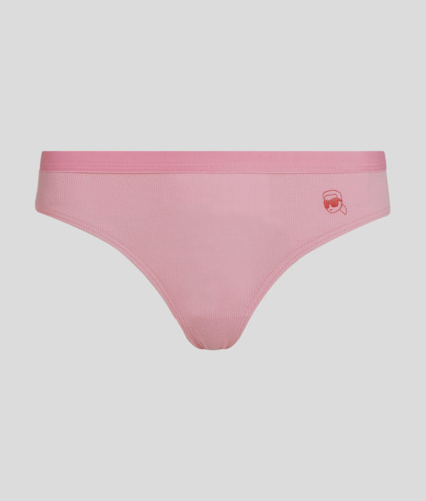 Karl Lagerfeld, Ikon Ribbed Brazilian Briefs, Femme, Rose bégonia, Taille: XXS