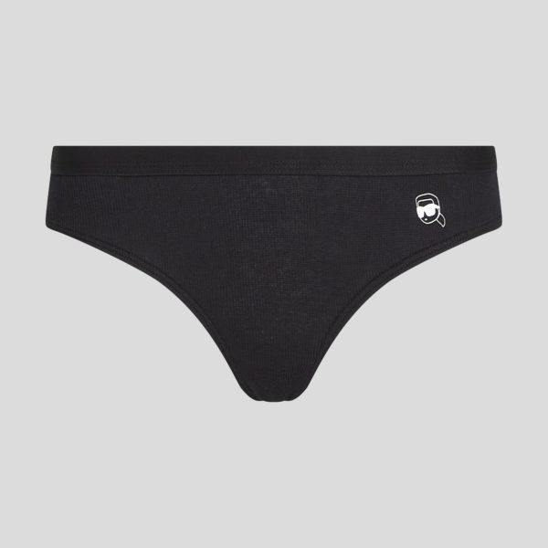 Karl Lagerfeld, Ikon Ribbed Brazilian Briefs, Femme, Noir, Taille: XXS