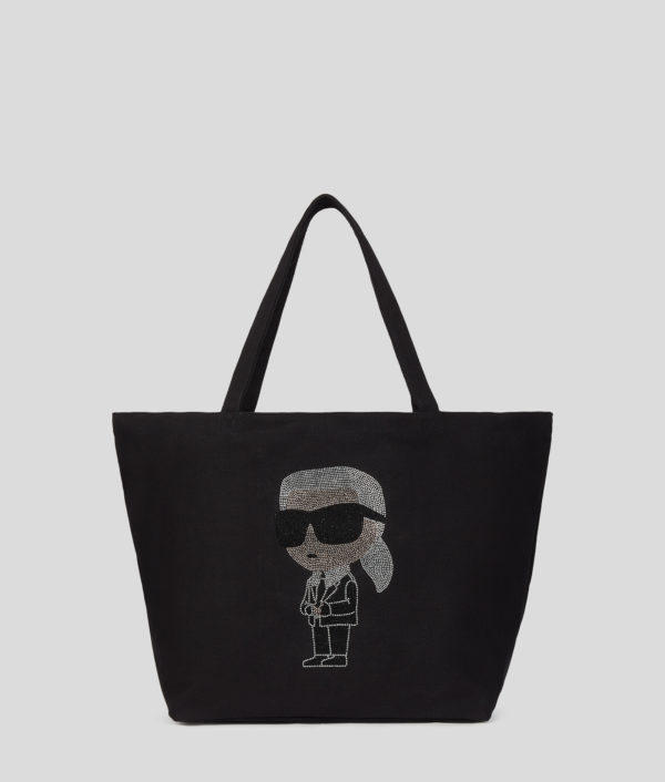 Karl Lagerfeld, Ikon Rhinestone Shopper, Femme, Noir, Taille: X00