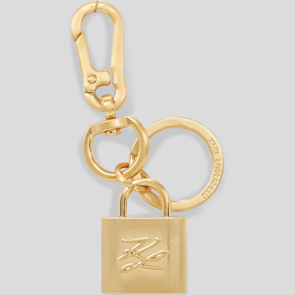 Karl Lagerfeld, K/autograph Padlock Keychain, Femme, Or, Taille: X00