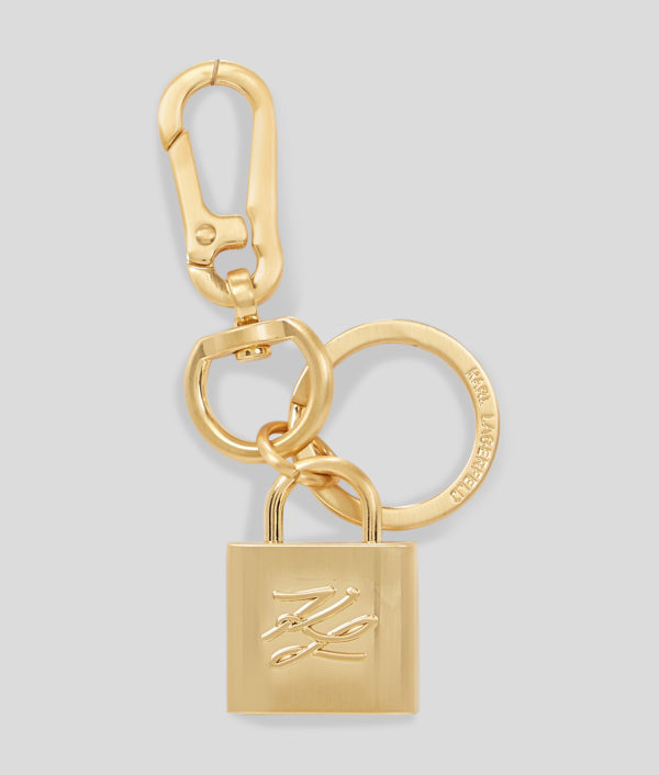 Karl Lagerfeld, K/autograph Padlock Keychain, Femme, Or, Taille: X00