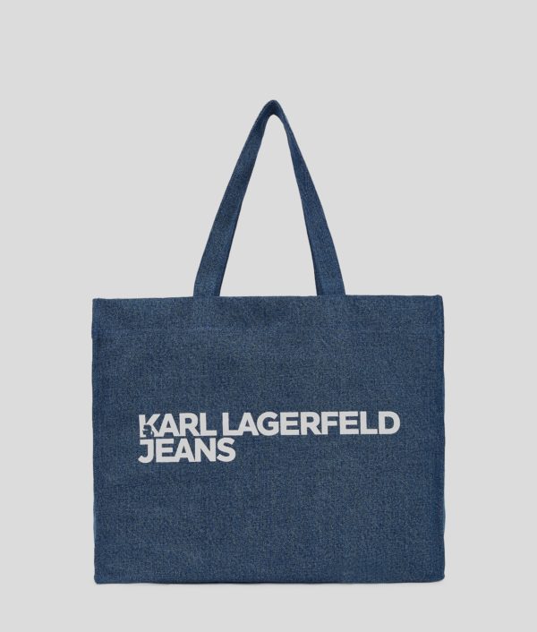 Karl Lagerfeld, Klj Logo Denim Shopper, Femme, Bleu moyen délavé, Taille: X00