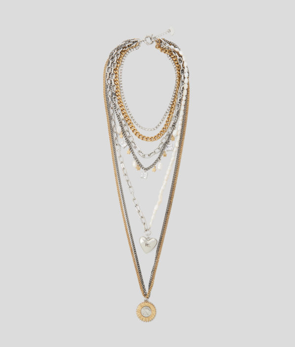 Karl Lagerfeld, K/rock Multi-chain Necklace, Femme, Multi, Taille: X00