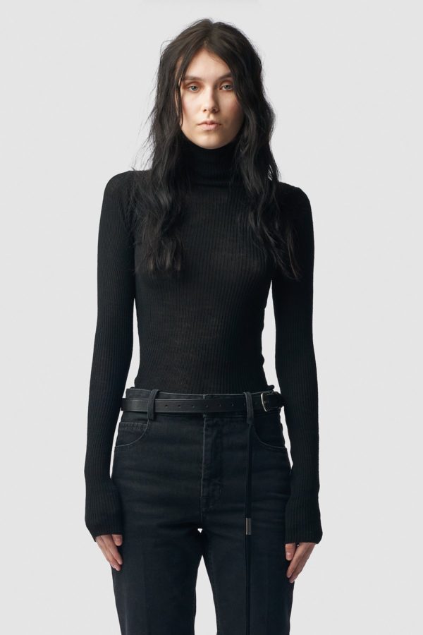 Marlena Rib High Neck Sweater - ANN DEMEULEMEESTER