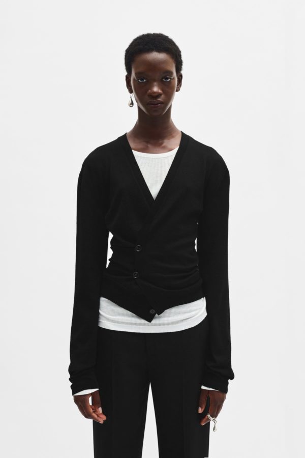 Zofia Asymmetric Spliced Cardigan - ANN DEMEULEMEESTER