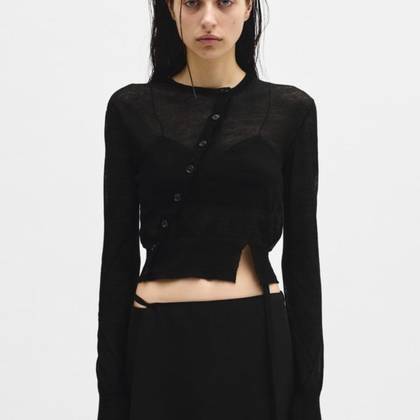 Magga Cropped Twisted Cardigan - ANN DEMEULEMEESTER