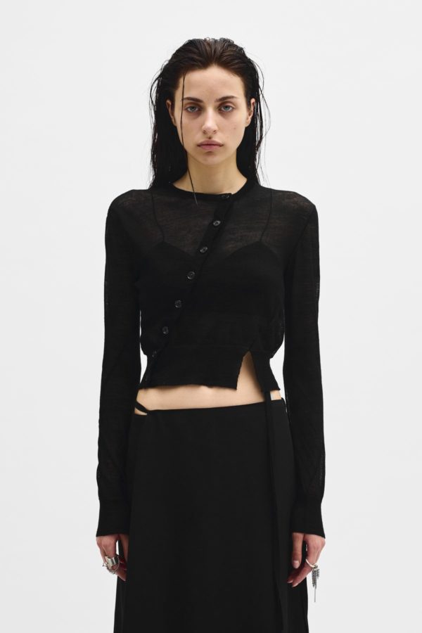 Magga Cropped Twisted Cardigan - ANN DEMEULEMEESTER