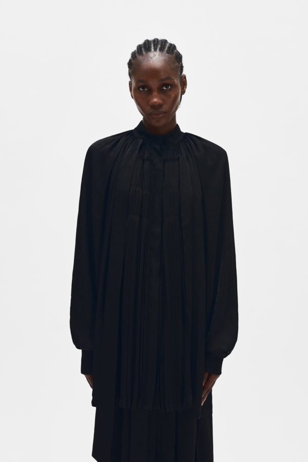 Likki Comfort Pleated Shirt With Detachable Foulard - ANN DEMEULEMEESTER