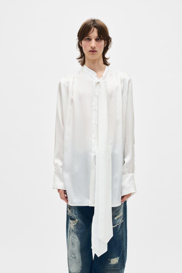 Solan Comfort Stand Collar Shirt - ANN DEMEULEMEESTER