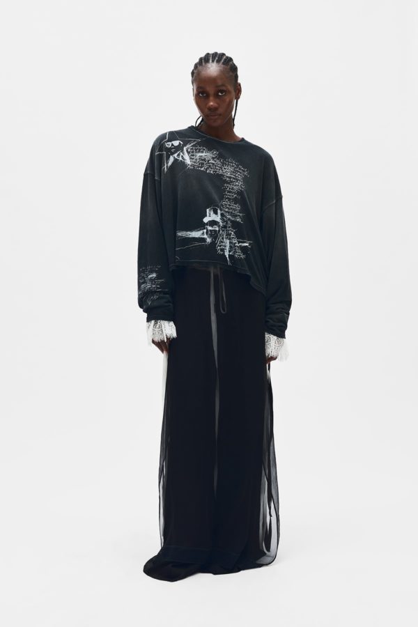 Nikita ''sketchbook'' Long Sleeve T-shirt - ANN DEMEULEMEESTER