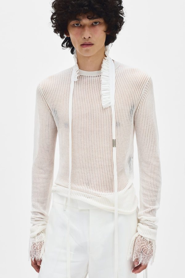 Augustin Collar With Raw Edge Ruffles - ANN DEMEULEMEESTER