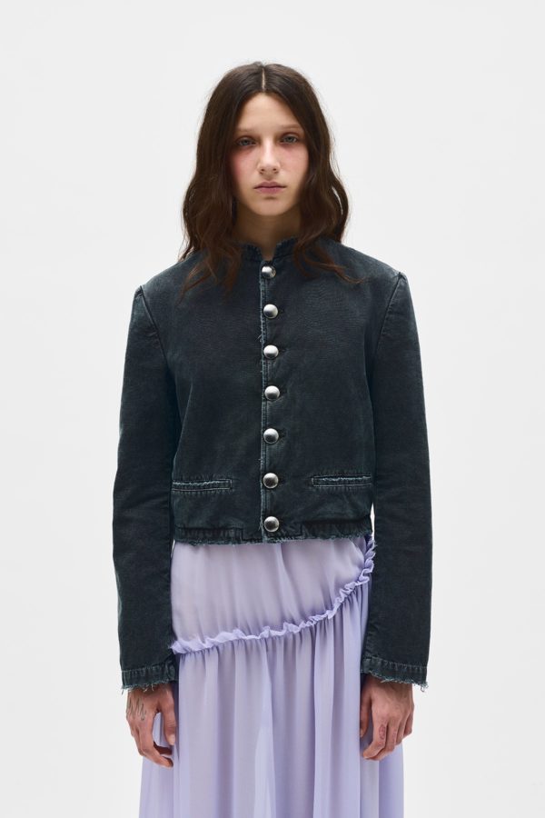 Cropped Standard Collar Blouson - ANN DEMEULEMEESTER