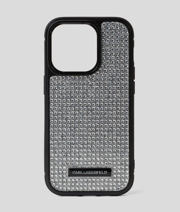 Karl Lagerfeld, Coque Logo Karl Avec Strass Pour Iphone 16 Pro Max, Femme, Argent, Taille: L00