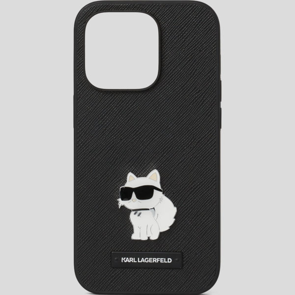 Karl Lagerfeld, Coque Ikon Choupette Pour Iphone 16 Pro Max, Femme, Noir, Taille: L00