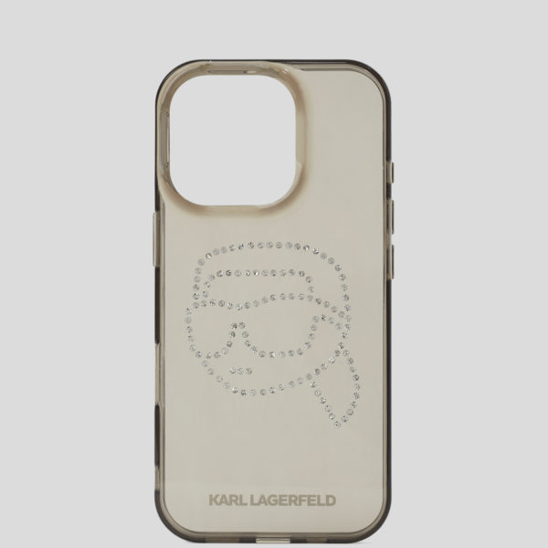 Karl Lagerfeld, Coque À Strass Ikon Pour Iphone 16 Pro, Femme, Noir, Taille: L00